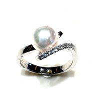 Anello Donna Collezione Perle in Oro bianco Perla PERLA AKOYA 8/8.5 DIA CT Sommer 0.05